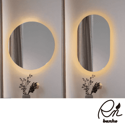 조명거울 삼성 LED 벽걸이 욕실 카페 매장 옷장 거실 인테리어 원형 타원형 간접 조명 거울, 01. LED 원형 거울