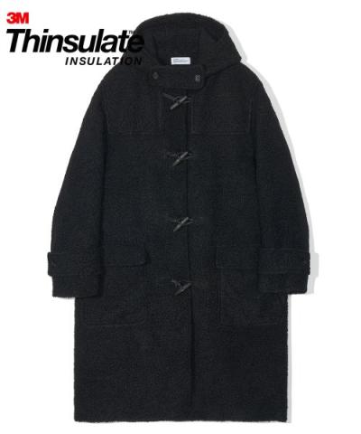 파르티멘토 파르티멘토 3M 신슐레이트 보아 플리스 더플 롱 코트 블랙 Thinsulate Boa Fleece Duffle Long Coat Black