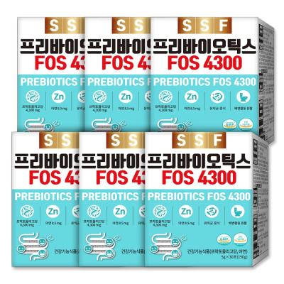 프리바이오틱스 순수식품 프리바이오틱스 FOS4300 6박스(180포) 아연 프락토올리고당, 5g, 180개