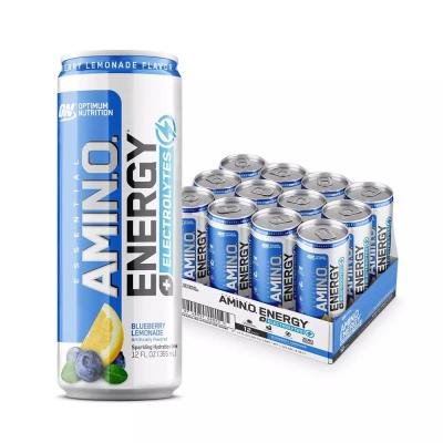 옵티멈에너지 Optimum Nutrition Essential Amino Energy Drink 옵티멈 뉴트리션 에센셜 아미노 에너지 스파클링 드링크 음료 블루베리 레모네이드 12 fl oz