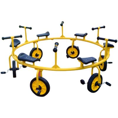 삼천리자전거 회전자전거 세발자전거 다인승 여러명자전거, 유아용 탠덤 자전거 빨간색과 노란색 비고