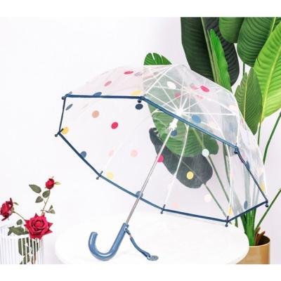 유아우산 KC인증 감성가득 아동 도트 투명 우산 키즈 돔형 땡땡이 우산